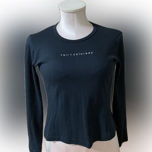 Cropped Vail Colorado Women's Black Long Sleeve Tee